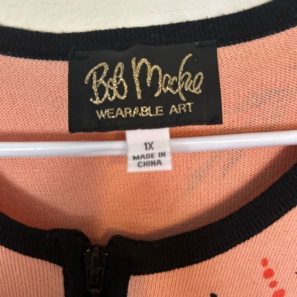 Vintage Bob Mackie Wearable Art Cardigan 1x Full … - image 3